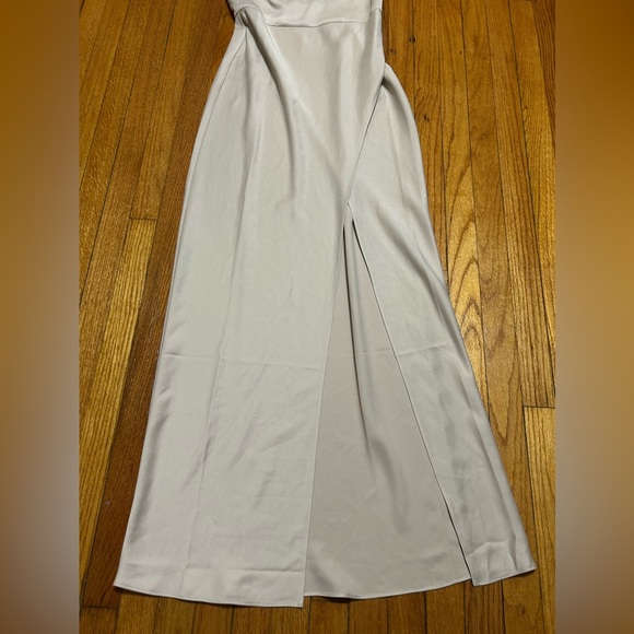 BHLDN Dylan One-Shoulder Satin Side-Slit Gown Champagne Womens Sz 8 - Picture 5 of 16